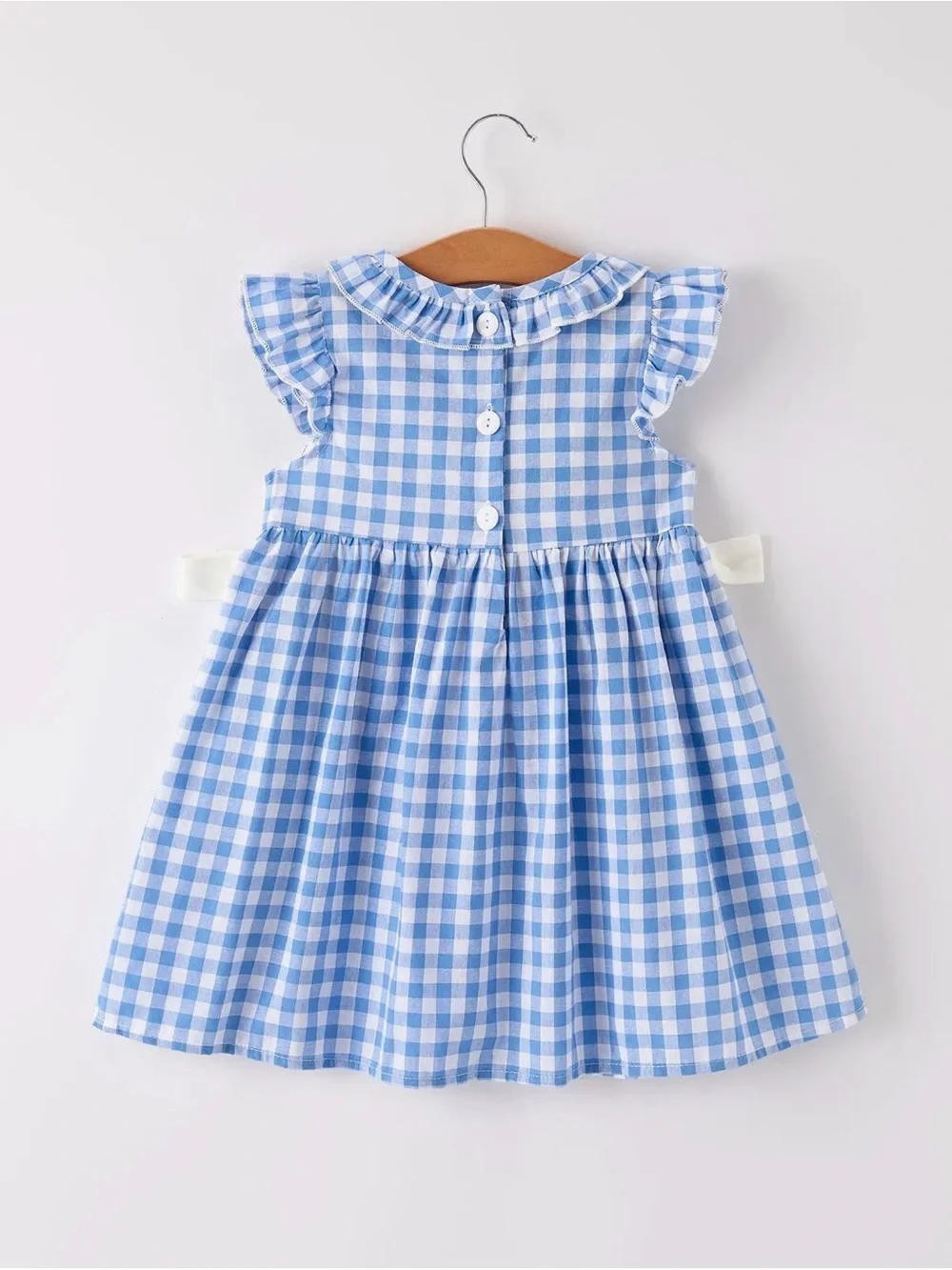 Rylee Faith Fall Thanksgiving Blue Pumpkin Smocked Embroidery Baby Girl Dress 6T